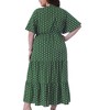 Agnes Orinda Women's Plus Size Polka Dot V Neck Short Sleeve Elastic Waist Maxi Casual Summer A Line Tiered Dress - 4 of 4