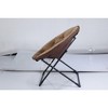 Comfy Oversized Saucer Chair for Adults ¨C Soft Faux Fur Plush Folding Moon Chair, Thick Padded Stable Metal Frame Reading Lounge Chair - 3 of 3