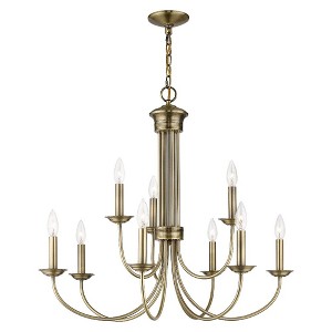 Livex Lighting Estate 9 - Light Chandelier in  Antique Brass - 1 of 4