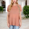 Anna-Kaci Women's Short Sleeve Casual T-Shirt with Leopard Print Accents and Raglan Sleeve - 2 of 4