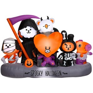 Gemmy Airblown Inflatable Line Friends BT21 Scene Line Friends (WM), 6 ft Tall, Multi - 1 of 4