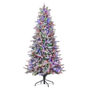 Seasonal LLC Palmetto Pine 9ft Flocked Tree Dual LED Lights - 1 of 4