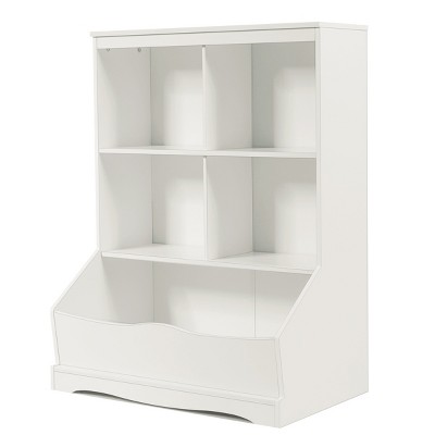 Costway 3-tier Kids Storage Shelf Cubes W/3 Baskets Corner Cabinet Organizer  White : Target