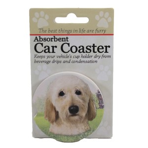 E & S Pet 2.5 Inch Cream Labradoodle Car Coaster Absorbant Coasters - 1 of 3