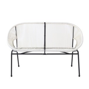 GDFStudio Chardean Outdoor Wicker Wrap Hammock Loveseat with Metal Frame - 1 of 4