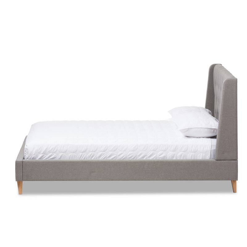 Adelaide Retro Modern Fabric Upholstered Platform Bed - Baxton Studio, 2 of 9