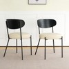 2 Pcs Kitchen PU Dining Chair, Dining Chair With Back, Indoor Upholstered Chair With Metal Legs, Accent Chairs For Kitchen Dining Room Living Room - 2 of 4