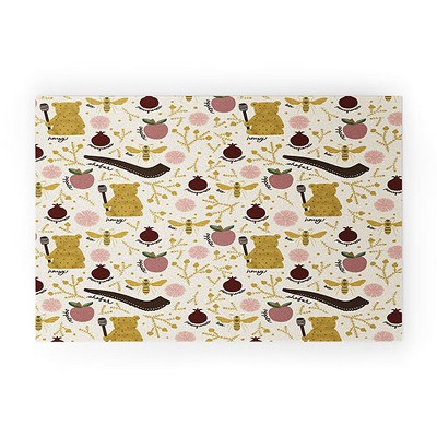 Marni Honey Bear Bee Shofar Pomegranate Apple 30" x 20" Welcome Mat - Society6