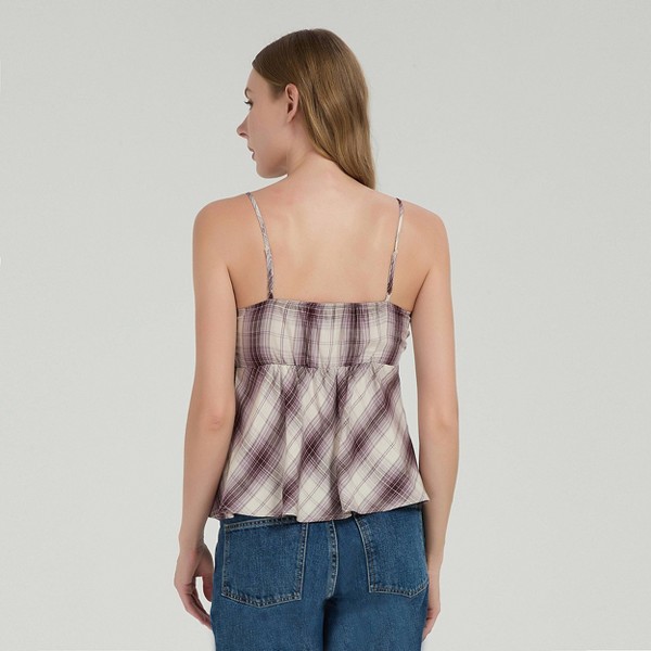 Top strapless con volantes - Universal Thread™ Cuadros lavanda 3
