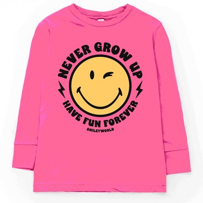 The Juniper Shop SmileyWorld Never Grow Up Toddler Long Sleeve Tee