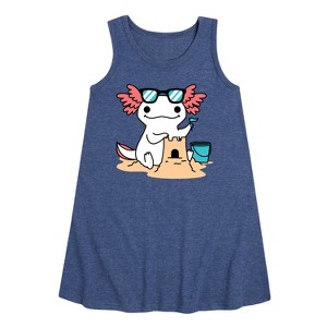 Girls' - Instant Message - Sun, Fun, & Sandcastles Graphic Sleeveless Aline Dress - 1 of 4