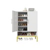 Metal Sideboard Shoes Cabinet, Adjustble Shelf Open Space Steel Locker Display Cabinet for Kitchen Livingroom Bedroom - 4 of 4