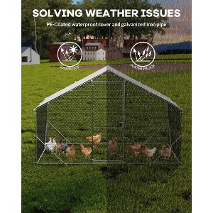 Outdoor Walk-In Chicken Coop (6.56x9.84x6.56ft) – Large Metal Poultry Cage for 6/10 Chickens, with Anti-UV & Waterproof Cover - 1 of 4