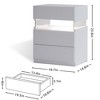 Nightstands 3 Drawer Dresser for Bedroom End Table with Acrylic Board LED Bedside Tables - 3 of 4