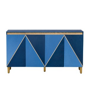 Dolonm Blue Wood 60 in. W Buffet Sideboard Food Pantry, Dining Table, Accent Storage Cabinet with Adjustable Shelves - 1 of 4