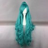 Unique Bargains Women's Halloween Curly Wigs 39" Green with Wig Cap - 2 of 4