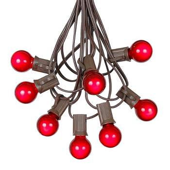 Novelty Lights 25 Feet G30 Globe Outdoor Patio String Lights, Brown Wire