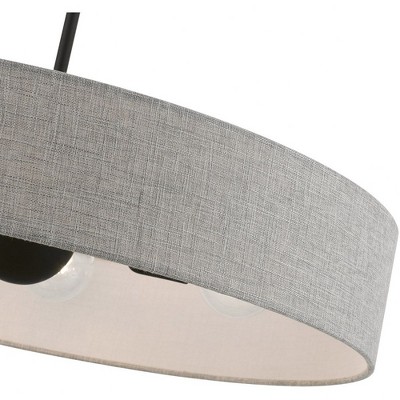 Elmhurst Black Nickel Glass LED Drum Pendant Light