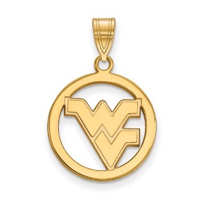 Black Bow Jewelry 14k Yellow Gold Plated Sterling Silver West Virginia Mountaineers NCAA Small Pendant - 1 of 2