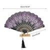 Unique Bargains Rose Lace with Tassel Folding Fan 1 Pc - 2 of 4