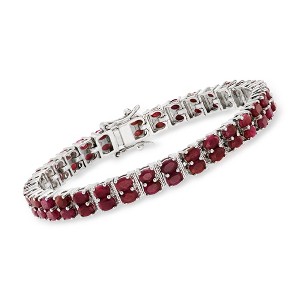Ross-Simons 17.00 ct. t.w. Ruby Double-Row Bracelet in Sterling Silver Size 7 - 1 of 4