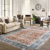 Washable Vintage Rug Non Slip Low Pile Rug Soft Throw Floor Cover Floral Foldable Indoor Carpet for Living Room Bedroom Playroom Nursery - 2 of 4
