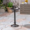 VisioGear Bird Baths, 34'' Bird Bath Outdoor Decor with Base, Outdoor Bird Baths with Large Space, Broqn, 18"*18"*34.25" - 2 of 4
