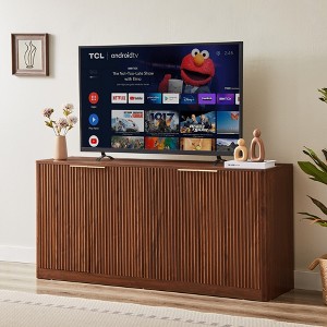 ModernLuxe Wavy Sideboard with Curved Design, Storage Cabinet Versatile TV Stand & Vintage Style Accent Cabinet - 1 of 4