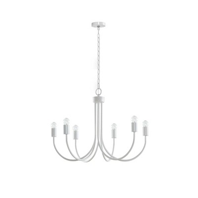 Ellie 6-Light Gloss White Metal Chandelier