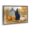 Stupell Industries Witch Cat Autumnal Farm Floating Frame Canvas Art, Gray, 25" x 17" - 2 of 4