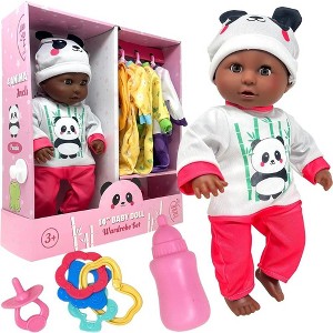 The New York Doll Collection Soft Body Baby Doll With Accessories & 4 Sets Of Animal Outfits - 1 of 4