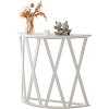 Kings Brand Furniture Vienna Half Moon Wood Console Table for Entryway, Accent Sofa Table X-Motifs Design for Living Room, Hallway, Foyer, Entrance - 3 of 4