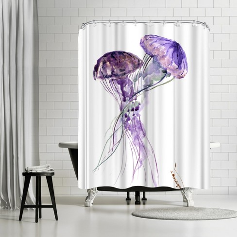 Americanflat 71 X 74 Shower Curtain, Purple Jellyfish Seaworld 2 By Suren  Nersisyan : Target