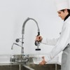 VEVOR Wall-Mounted Kitchen Faucet, 25" Tall, 8" Center Distance, 12" Rotatable Spout,Includes Pre-Rinse Spray, Brass Build,Pull-Down Feature, Silver - 2 of 4