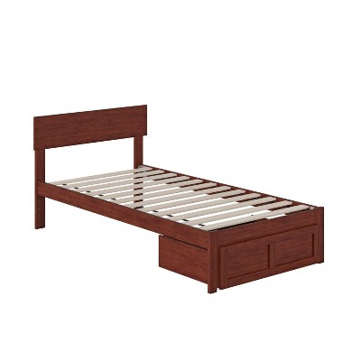 AFI Furnishings Boston Twin Bed with Foot Drawer in Walnut
