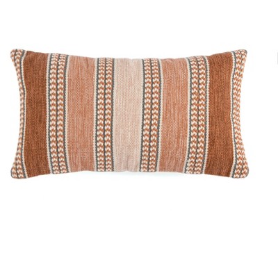 Haven Textured Striped Lumbar Decorative Pillow - Shiraleah