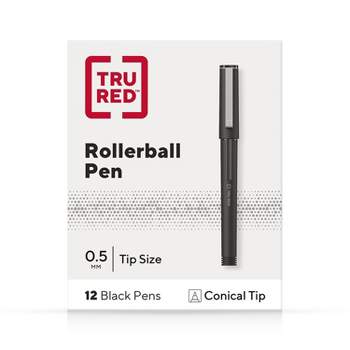 TRU RED Rollerball Pens Fine Point Black Dozen/Pack TR57321