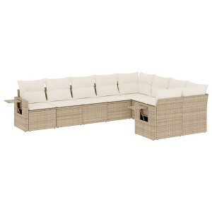 vidaXL Garden Sofa Set Beige, Cream White - 1 of 4