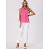 Allegra K Women's Elegant Chiffon V Neck Sleeveless Work Pleated Blouse - 4 of 4