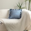 Amelie Home Nautical Indigo Thin Striped Square Throw Pillow - image 4 of 4