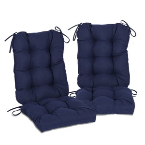 Aoodor Outdoor Tufted Back Cushions Patio Replacement Chair Cushion with Ties, Water and Fade Resistant for All Weather, Set of 2 - 1 of 4