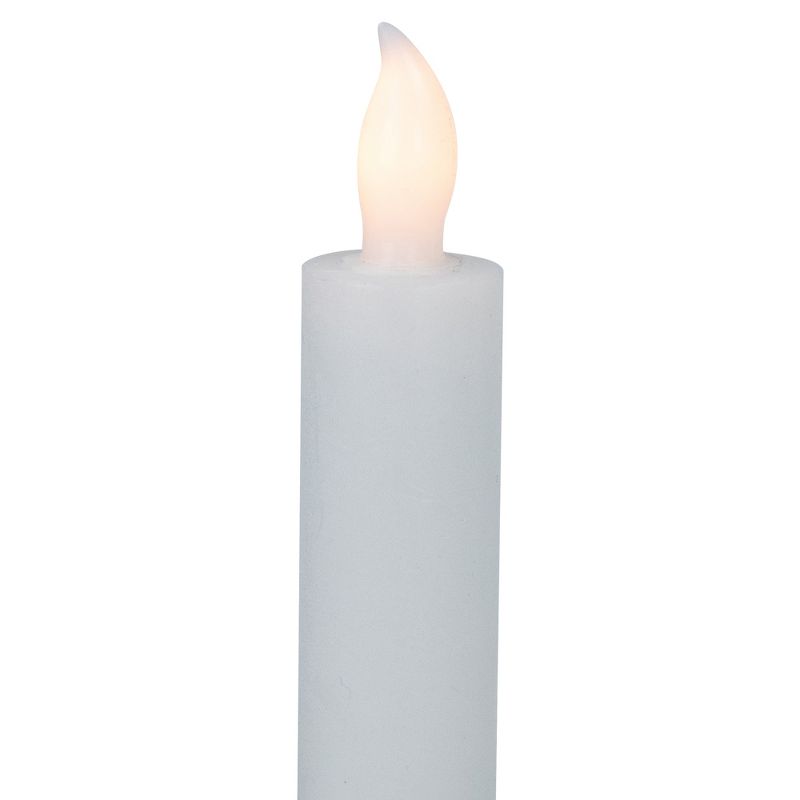 Northlight Set of 4 Solid White LED Flameless Flickering Wax Taper Candles 9.5", 4 of 6