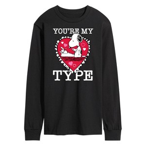 Men's - Peanuts - You're My Type Long Sleeve Graphic T-Shirt - 1 of 4