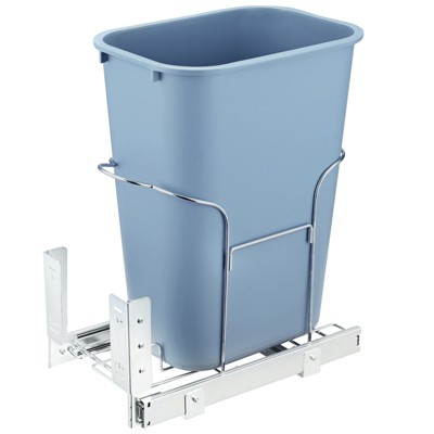Double Trash Can Under Kitchen Cabinets Pullout, 2 * 35QT Garbage Waste Recycling Bin with Rubber Bumper