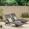Wicker Patio Chaise Lounge with Adjustable Back, Poolside Sunbathing Chair with Foldable Legs, Waterproof Outdoor Chair -Christopher Knight Home - 2 of 4