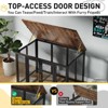 48" Flip Top Dog Crate Furniture - Heavy Duty Farmhouse Kennel End Table for Large Dogs up to 100lbs, 2 Doors, Brown - 4 of 4
