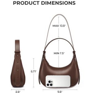 Narwey Shoulder Bag for Women RFID Vegan Leather Crescent Hobo Bag