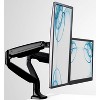 Mount-It! Dual Monitor Arm Mount Desk Stand Two Articulating Gas Spring Height Adjustable Arms | Fits Up To 32" | C-Clamp and Grommet Bases | Black - 2 of 4