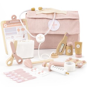 ZICOTO Wooden Doctor Play Set for Toddlers – Durable Pretend Medical Kit for Kids 3–5 with Safe, Realistic Tools and a Carrying Case - 1 of 4
