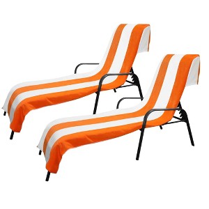 Cabana Striped Cotton Standard Size Towel/ Chaise Lounge Chair Cover by Blue Nile Mills - 1 of 4